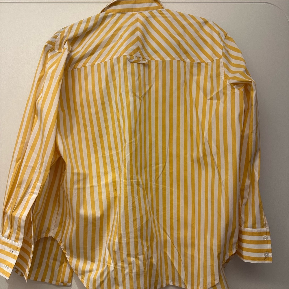 AYR Yellow and White Striped Button Down Shirt - Picture 2 of 3